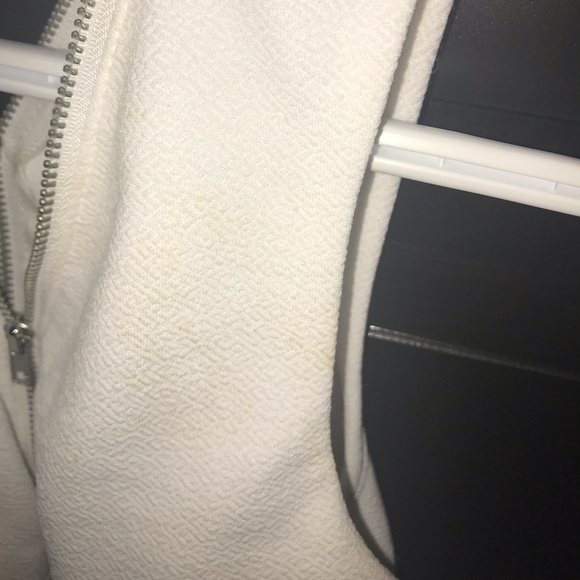 Short White Zip-Up Romper RUNS SMALL - Picture 3 of 6